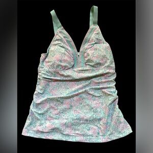 ⛱️Cabana Life Embroidered Tankini Top Size Large⛱️ NWT